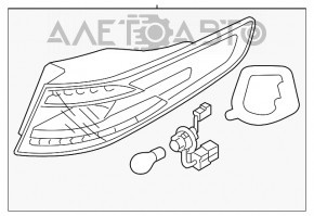 Lampa exterioară aripă dreapta Kia Optima 14-15 rest hybrid