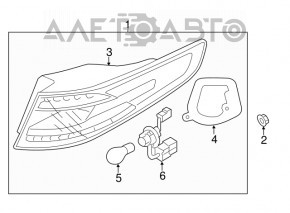 Lampa exterioară aripă dreapta Kia Optima 14-15 rest hybrid