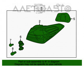 Lampa exterioară aripă dreapta Kia Forte 4d 17-18 restilizată halogen, fără semnalizator lateral, nou aftermarket