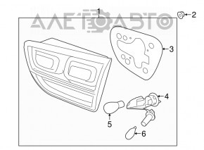 Lampa interioară pentru capacul portbagajului stânga Kia Sorento 16-18 pre-restilizare.