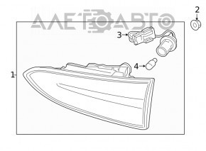 Lampa interioară de pe ușa din spate stânga a portbagajului de la Hyundai Santa FE 19-20 este spartă, rama interioară este ruptă.