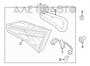 Lampa interioară pentru capacul portbagajului dreapta Kia Optima 11-13 pre-restilizare, pentru polizare.