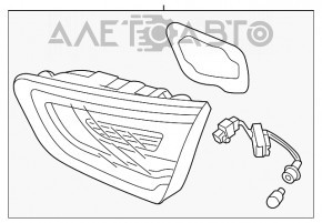 Lampa interioară de pe capacul portbagajului dreapta pentru Kia Optima 14-15, cu un mic ciobit la colț.