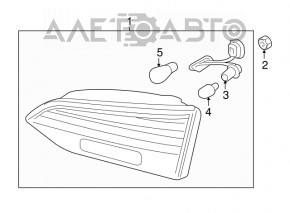 Lampa interioară pentru capacul portbagajului stânga Hyundai Santa FE Sport 13-16 pre-restilizare halogen.