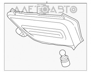 Lampa spate stânga a bara de protecție Hyundai Santa FE 19-20 este ruptă, suportul este rupt.