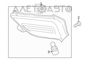 Lampa spate stânga a bara de protecție Hyundai Santa FE 19-20 este ruptă, suportul este rupt.