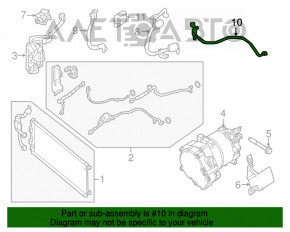 Tubul de aer condiționat condensator-compresor Nissan Leaf 13-17 tip 1, al doilea.