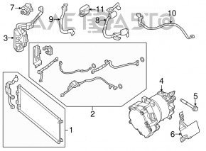 Tubul de aer condiționat condensator-compresor Nissan Leaf 13-17 tip 1, al doilea.