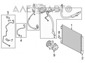 Трубка кондиционера конденсер-компрессор Nissan Rogue Sport 17-