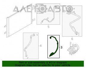 Tubul de aer condiționat condensator-compresor Nissan Rogue 21-23 construit în SUA