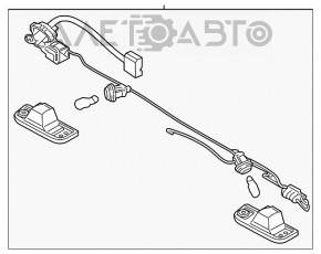 Instalarea iluminării plăcii de înmatriculare a ușii portbagajului pentru Hyundai Santa FE 19-20 sub cameră.