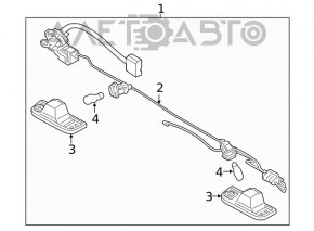 Instalarea iluminării plăcii de înmatriculare a ușii portbagajului pentru Hyundai Santa FE 19-20 sub cameră.