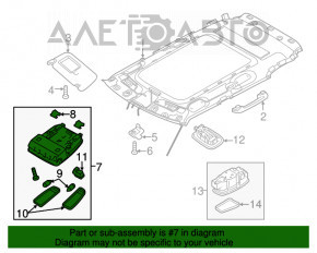 Plafonul de iluminare frontal pentru Kia Soul 14-19 sub trapă.