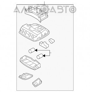 Плафон освещения передний Hyundai Sonata 18-19 беж без люка
