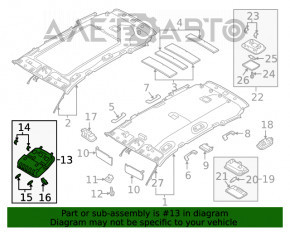 Plafonul de iluminare frontal pentru Hyundai Santa FE 19-20 gri.