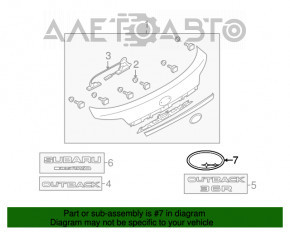 Emblema SUBARU pentru portiera portbagajului Subaru Outback 10-14