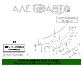 Эмблема AWD двери багажника Subaru Outback 15-19