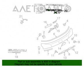 Emblema cu inscripția XT de pe ușa portbagajului Subaru Forester 14-18 SJ.