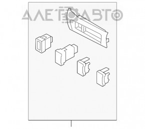 Blocul de butoane de pe panoul frontal al modelului Kia Optima 11-15, bej, tip 2.