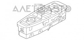 Controlul geamului electric din față, stânga, pentru Hyundai Sonata 20- gri, auto.