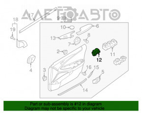 Controlul oglinzilor electrice stânga față Hyundai Sonata 11-15 gri