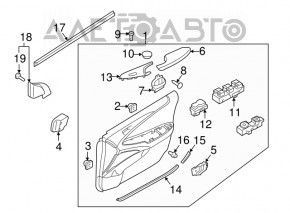 Controlul oglinzilor electrice stânga față Hyundai Sonata 11-15 gri