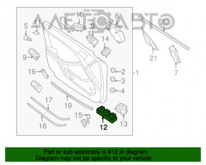 Controlul geamului electric din față dreapta pentru Kia Optima 11-15, culoare gri.