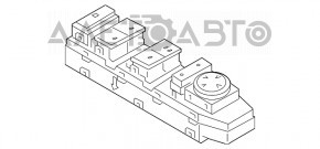 Controlul geamului electric din față dreapta pentru Hyundai Sonata 15-19, negru, manual.