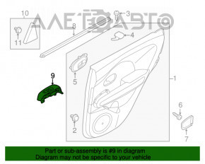 Controlul geamului electric din spatele stânga al lui Kia Soul 14-19 negru, manual