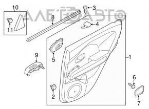 Controlul geamului electric din spatele stânga al lui Kia Soul 14-19 negru, manual