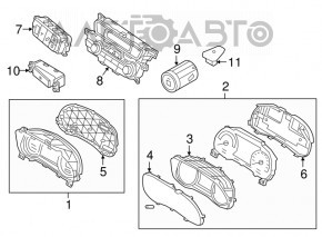 Blocul de butoane de pe panoul frontal Kia Niro 17-19 HEV, PHEV negru, cu BSM, fără urmărire a benzii.