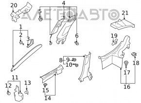 Capacul amortizorului frontal stânga Subaru Outback 20- gri