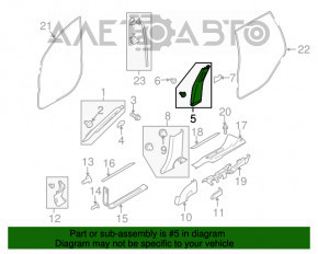 Capacul stâlpului central, curea superioară dreapta Subaru B9 Tribeca, gri deschis