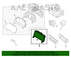 Tabloul de bord al Hyundai Sonata 20 - afișaj, sub radar.