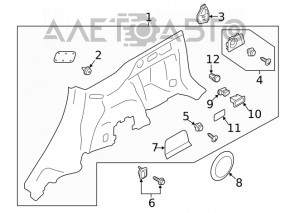 Decorație arc stânga Subaru Forester 19- SK harman kardon nou original OEM