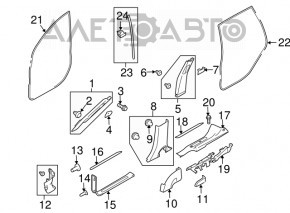 Capac prag fata stanga Subaru B10 Tribeca neagra cu insertie cromata