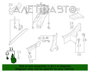 Capacul amortizorului frontal stânga jos Subaru Outback 20- negru