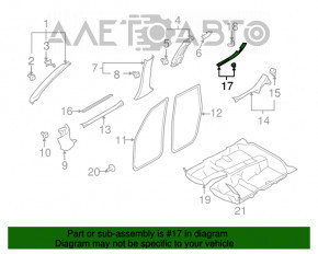 Накладка порога задняя правая внутренняя Subaru Forester 08-13 SH