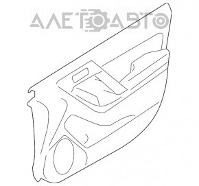 Capacul ușii dreapta față Subaru Forester 14-18 SJ, negru cu inserție neagră din piele, cotier din piele, harman kardon