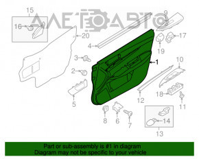 Capacul ușii dreapta față Subaru Outback 10-14 bej cu inserție bej, cotier piele, matriță gri, rupturi