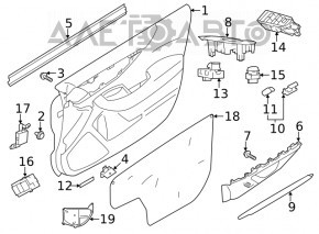 Capacul ușii, cartela frontală dreapta Subaru Outback 20 - pânză neagră.