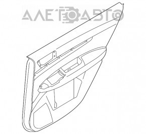 Capacul ușii din spate dreapta Subaru Outback 10-14 bej cu inserție bej, cotier din piele, matriță gri mat, de curățat chimic