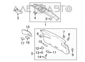 Garnitura portiera portbagaj Subaru b9 Tribeca bej nou original OEM