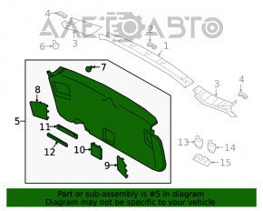 Capacul portbagajului Subaru Outback 20- negru, uzat