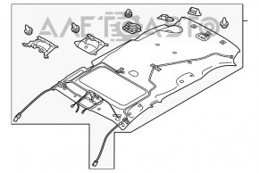 Garnitură de cap Subaru Outback 20- fără trapă gri nou original OEM