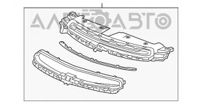 Решетка радиатора grill верхняя Chevrolet Cruze 15-16 рест