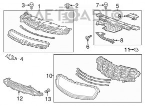 Решетка радиатора grill верхняя Chevrolet Cruze 15-16 рест