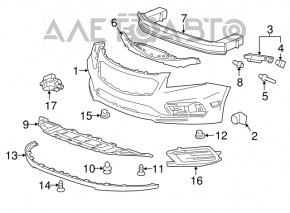 Grila bara fata dreapta Chevrolet Cruze 15-16 fara PTF, crom