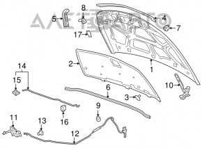 Suport capota zăvor stick suport Chevrolet Cruze 11-15 nou original OEM