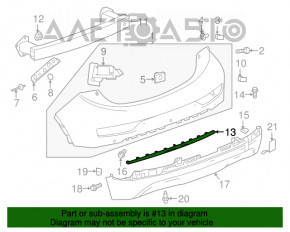 Moldura bara spate Chevrolet Bolt 17-21 nouă OEM originală, zgârietură.